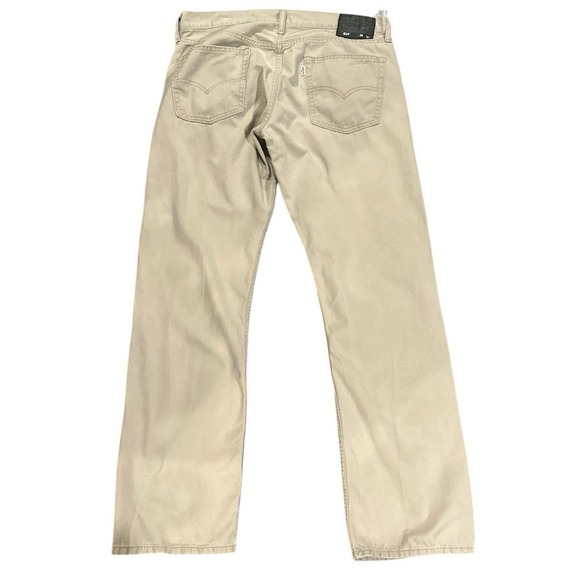 Levis 514 Khaki Pants Jeans Mens 36x34 Straight Fit Tan Beige Cotton Work Casual - Picture 2 of 15